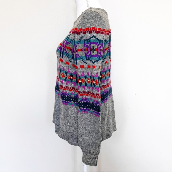 CHAPS Denim | Multi-Color Fair Isle Nordic Ski Sweater | Size Petite L - Picture 6 of 10